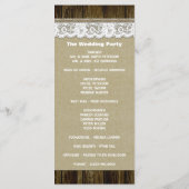 Country Rustic Burlap- und Lace-Wedding-Programme Programm (Rückseite)