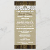 Country Rustic Burlap- und Lace-Wedding-Programme Programm (Vorderseite)