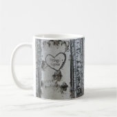 Country Rustic Carved Heart Birch Tree Kaffeetasse (Links)