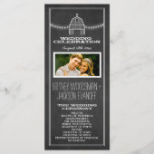 Country Rustic Chalkboard Barn Hochzeitsprogramme Programm (Vorderseite)
