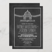 Country Rustic Chalkboard Barn Wedding Einladungen (Vorne/Hinten)