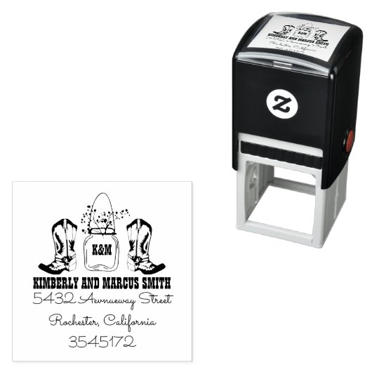 Country Rustic Cowboy Boots Mason Jar Permastempel (Beispiel)