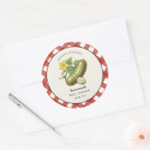 Country rustic Dill Pickle Canning Jar Etikett Runder Aufkleber (Umschlag)