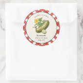 Country rustic Dill Pickle Canning Jar Etikett Runder Aufkleber (Tasche)