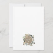 Country Rustic Floral Monogram Wedding Einladung (Rückseite)
