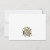 Country Rustic Floral Monogram Wedding RSVP Karte (Rückseite)