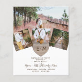 Country Rustic Foto Carved Heart Monogram Wedding (Vorderseite)