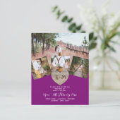 Country Rustic Foto Carved Heart Monogram Wedding (Stehend Vorderseite)