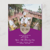 Country Rustic Foto Carved Heart Monogram Wedding (Vorderseite)