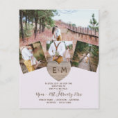 Country Rustic Foto Carved Heart Monogram Wedding (Vorderseite)