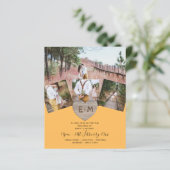 Country Rustic Foto Carved Heart Monogram Wedding (Stehend Vorderseite)