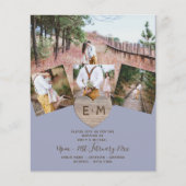 Country Rustic Foto Carved Heart Monogram Wedding (Vorderseite)