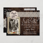 Country Rustic Foto Save the Date Hochzeitskarte Ankündigungspostkarte (Vorne/Hinten)