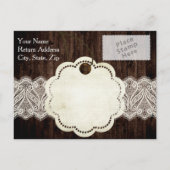 Country Rustic Foto Save the Date Hochzeitskarte Ankündigungspostkarte (Rückseite)