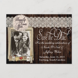 Country Rustic Foto Save the Date Hochzeitskarte Ankündigungspostkarte