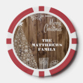 Country Rustic Frohe Weihnachten Snowflake Game Pokerchips (Vorderseite)