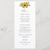 Country Rustic Gold Floral Sonnenblume Hochzeit Menükarte (Vorderseite)