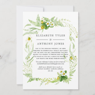 Country Rustic Greenerity Wedding Reduced Guest Li Ankündigung