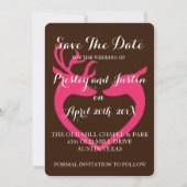 Country Rustic Heart Deer Liebe Hochzeit Foto Save The Date (Rückseite)
