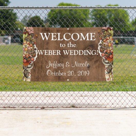 Country Rustic Herbst Custom Wedding Banner (Insitu)