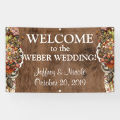 Country Rustic Herbst Custom Wedding Banner (Horizontal)