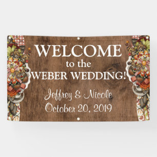 Country Rustic Herbst Custom Wedding Banner
