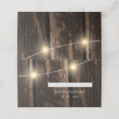 Country Rustic Holz String Lights Hochzeit Platzkarte (Außenseite Aufgefaltet)