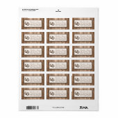 Country Rustic Horseshoe & Brown Wood Wedding Adressaufkleber (Vorne)