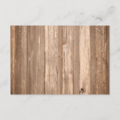 Country Rustic Horseshoe & Brown Wood Wedding Begleitkarte (Rückseite)