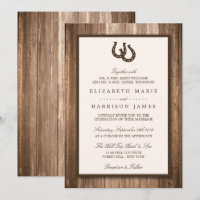 Country Rustic Horseshoe & Brown Wood Wedding