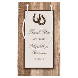 Country Rustic Horseshoe & Brown Wood Wedding Kleine Geschenktüte