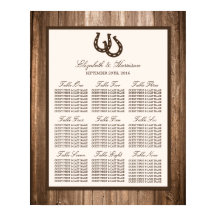 Country Rustic Horseshoe & Brown Wood Wedding