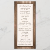 Country Rustic Horseshoe & Brown Wood Wedding Programm (Rückseite)