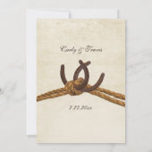 Country Rustic Horseshoes Wedding Einladung (Rückseite)