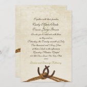 Country Rustic Horseshoes Wedding Einladung (Vorne/Hinten)