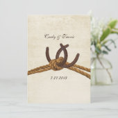 Country Rustic Horseshoes Wedding Einladung (Stehend Vorderseite)