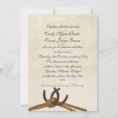Country Rustic Horseshoes Wedding Einladung (Rückseite)