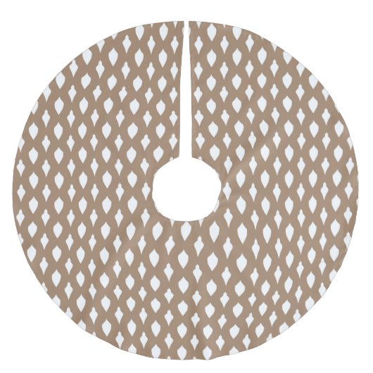 Country rustic Kraftweiße Weihnachtsschmuck Polyester Weihnachtsbaumdecke (Vorderseite)