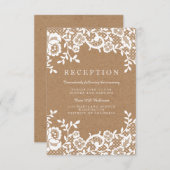 Country Rustic Lace Wedding Empfang Begleitkarte (Vorne/Hinten)