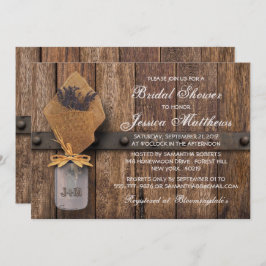 Country Rustic Lavender Mason Jar Brautparty Einladung