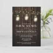 Country Rustic Lights Bridal Dusche Einladungen (Stehend Vorderseite)