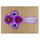 Country Rustic Lila Mason Jar Cutting Board Schneidebrett (Vorderseite)