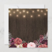 Country Rustic Marsala Peony Hochzeit Einladungen (Rückseite)
