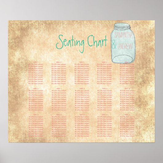 Country rustic Mason Glas Tabelle Tabelle Tabelle Poster (Vorne)