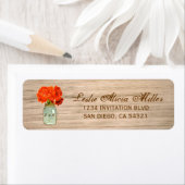 Country Rustic Mason Jar Blume Adresse Labels (Insitu)