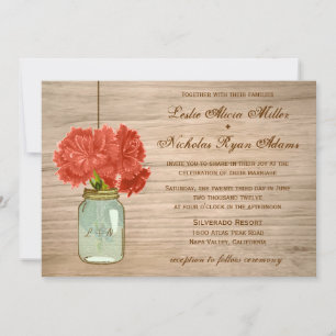 Country Rustic Mason Jar Blume Hochzeit Einladung
