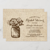Country Rustic Mason Jar Brautparty Card Einladung (Vorne/Hinten)