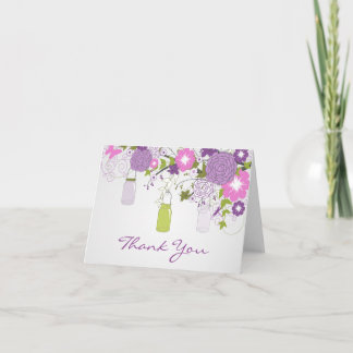 Country Rustic Mason Jar Danke Karte Lila