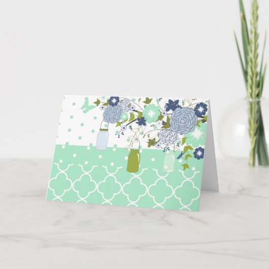 Country Rustic Mason Jar Dankeschön Karte (Vorderseite)