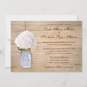 Country Rustic Mason Jar Hydrangea Hochzeit Einladung